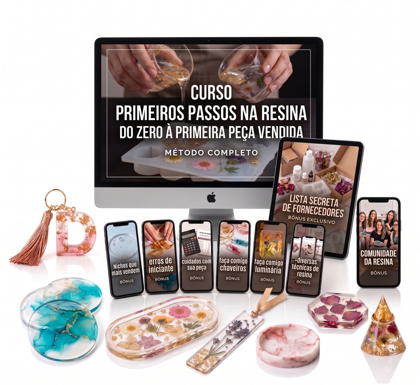 Curso Primeiros Passos na Resina - Peças de Resina Epóxi